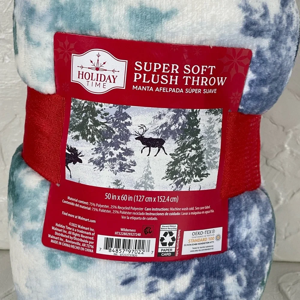 **NWT Holiday Time Super Soft Plush Throw Wilderness